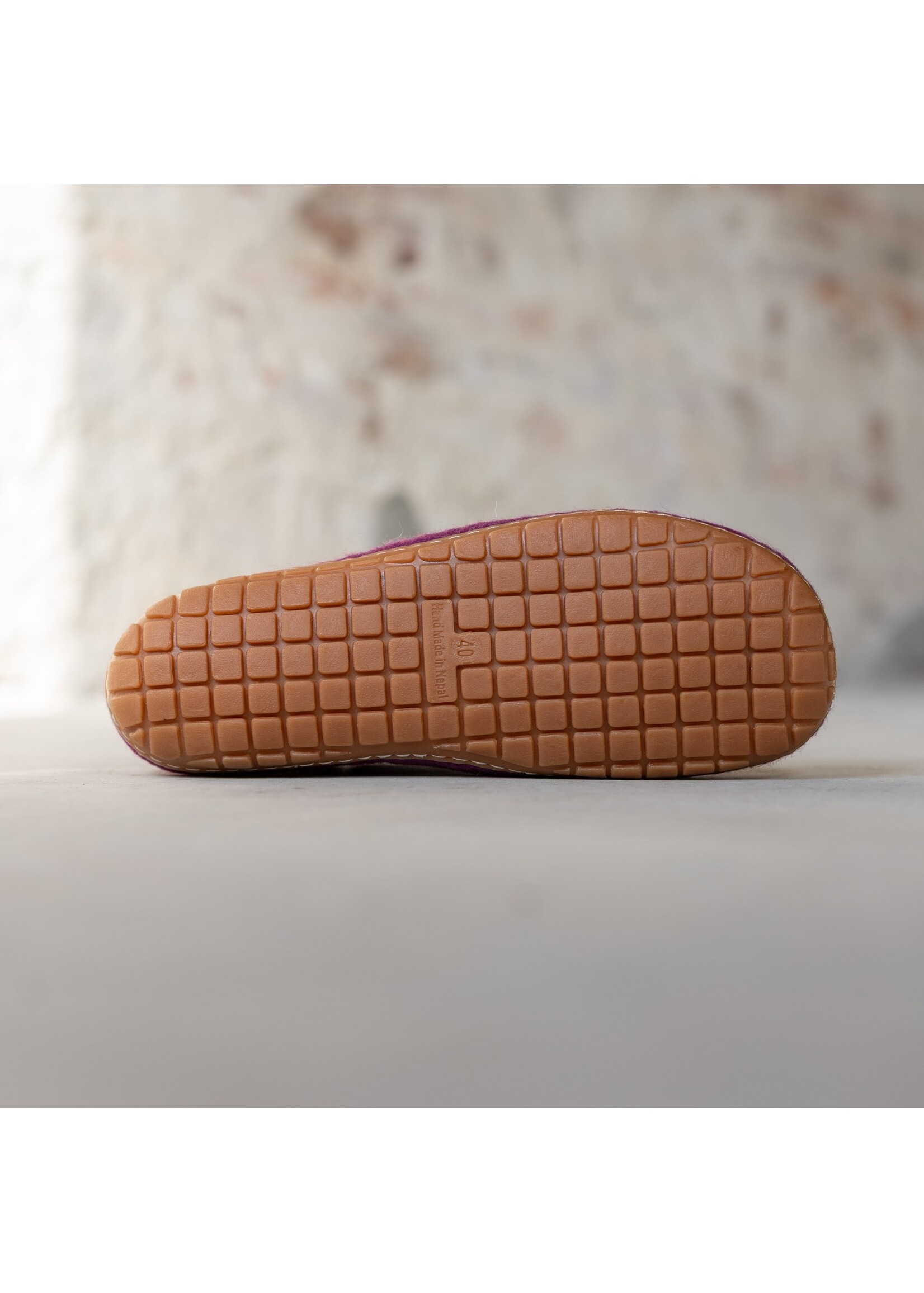 esgii Vilten Hoge Dames Pantoffel Jado - Bosbes - Maat 36 t/m 41 - Harde Zool