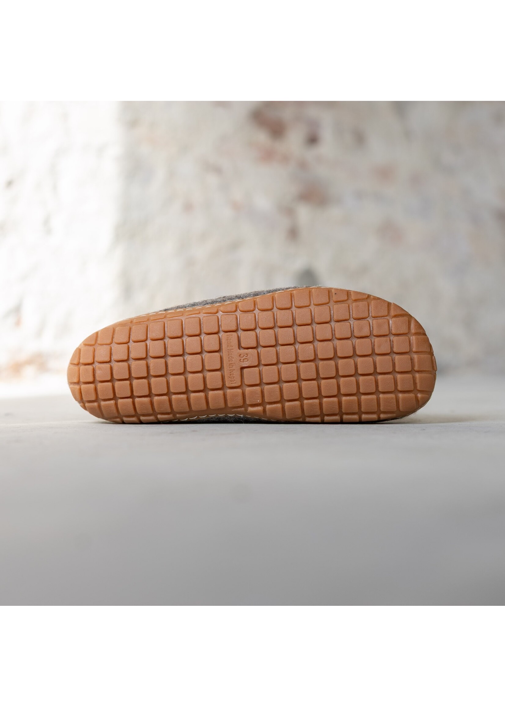 esgii Felt High Women's House Shoes Jado - Sesame - Size 37 - Hard sole