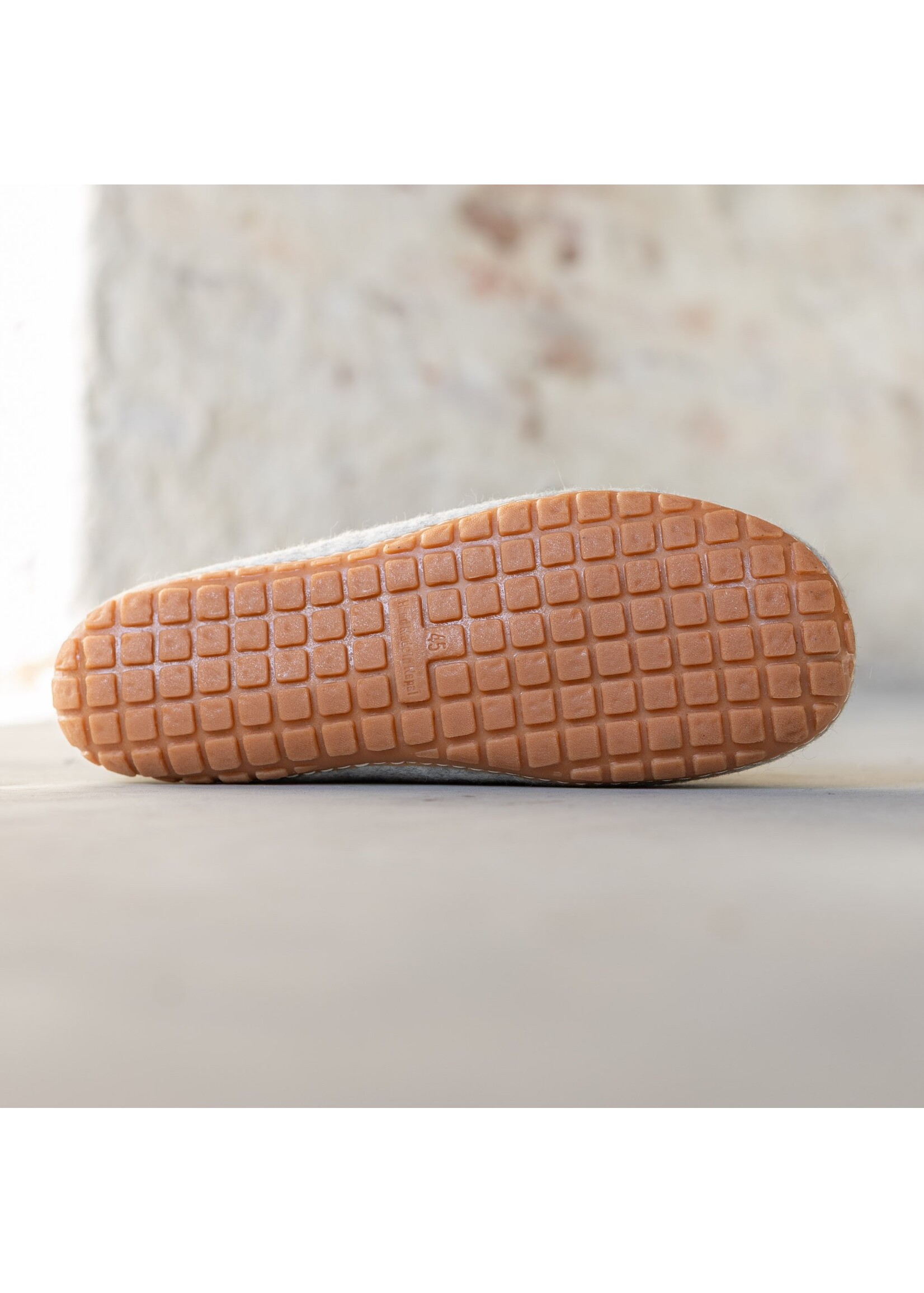 esgii Vilten Hoge Heren Pantoffel Jado - Lichtgrijs - Maat 42 t/m 46 - Harde Zool