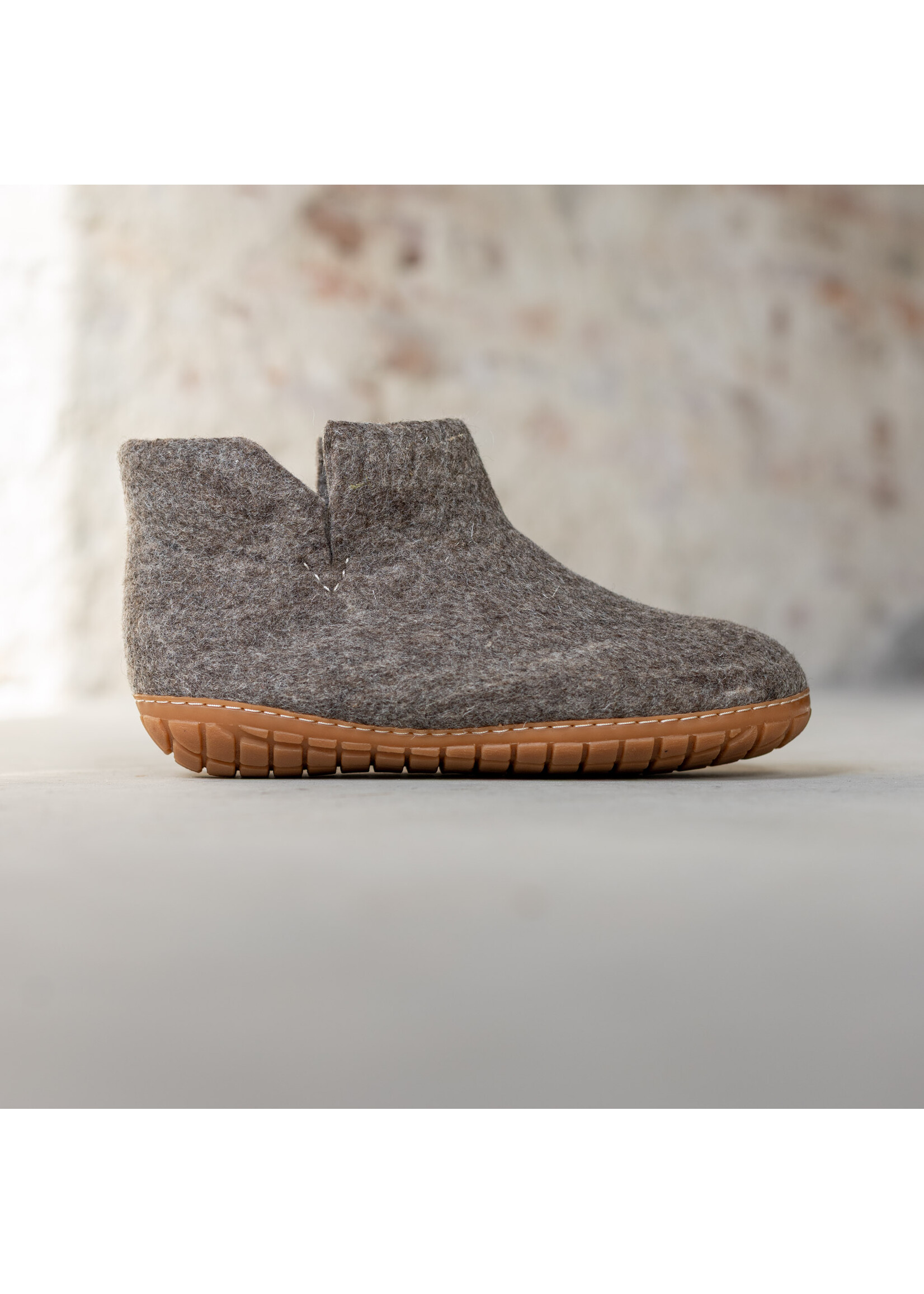 esgii Vilten Hoge Dames Pantoffel Jado - Sesam - Maat 36 t/m 41 - Harde Zool