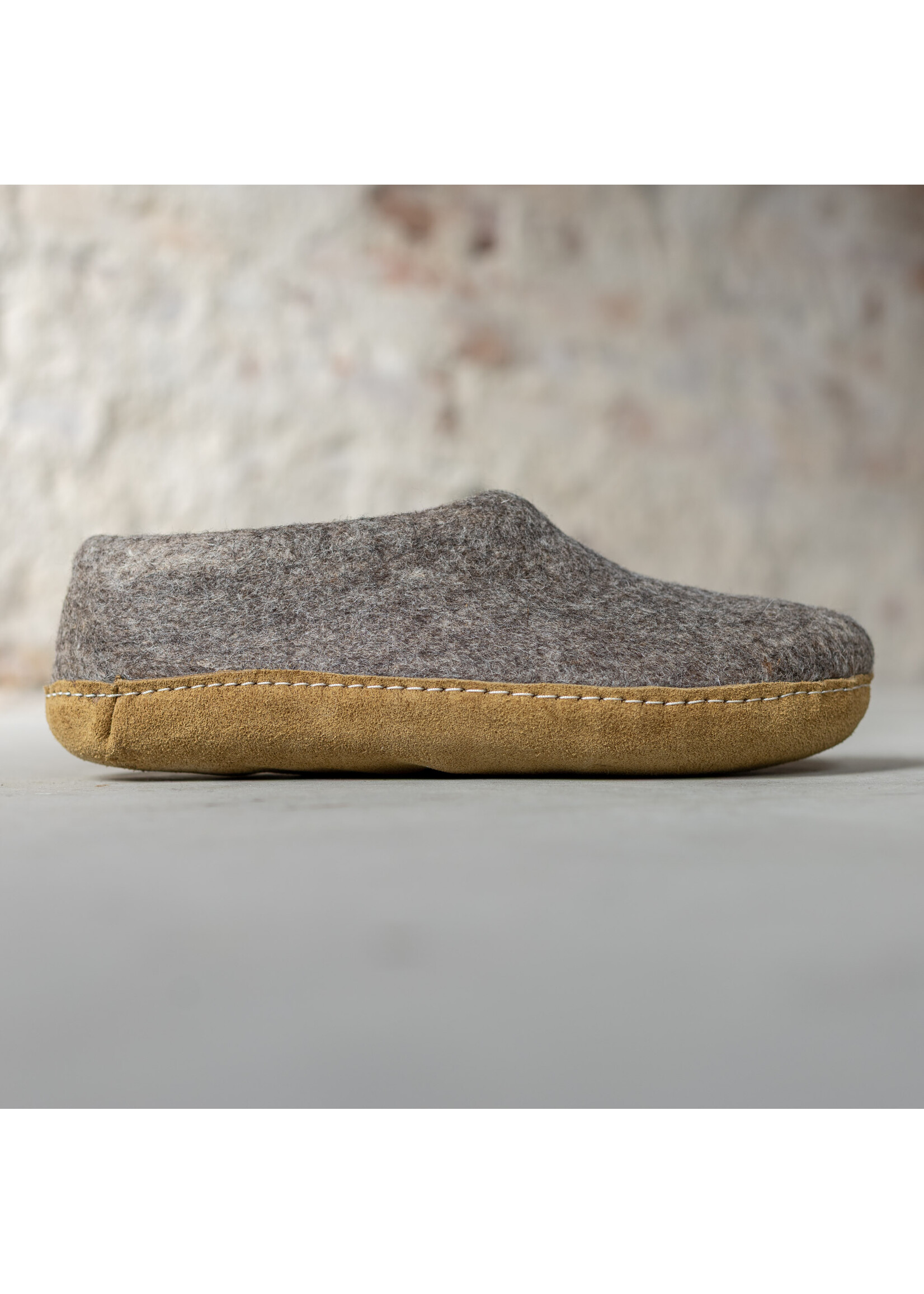 esgii Vilten Heren Pantoffel Ravi - Sesam - Maat 42 t/m 46 - Zachte Zool