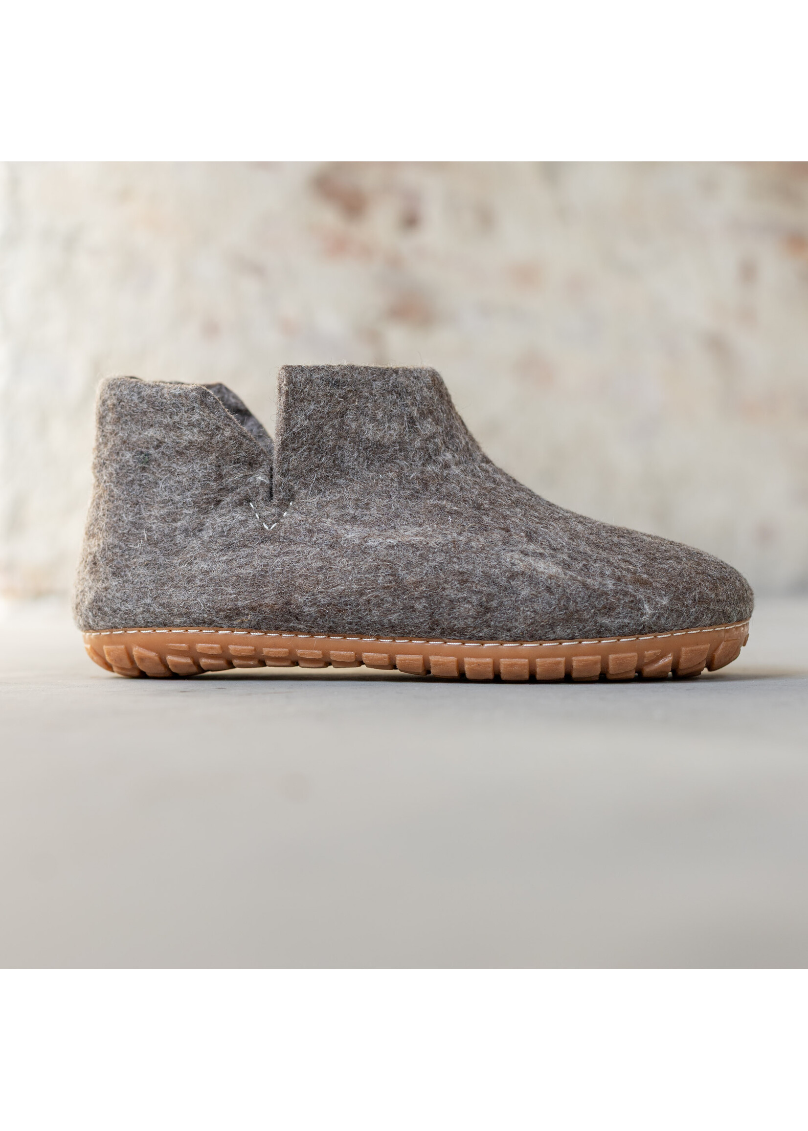 esgii Felt High Men's House Shoes Jado - Sesame - Size 42 - Hard sole