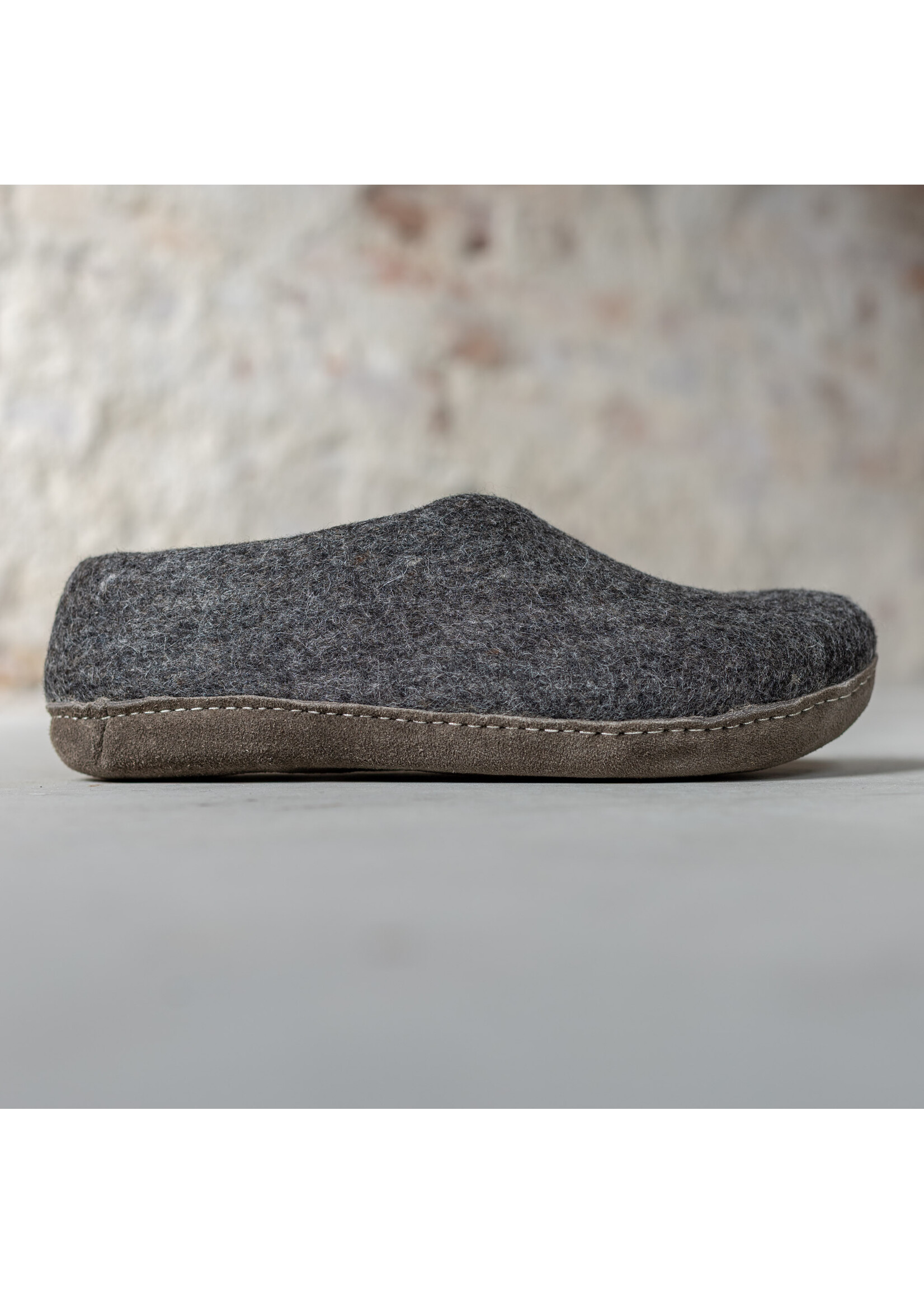 esgii Felt Men's House Shoes Ravi - Dark Gray - Size 44 - Soft sole