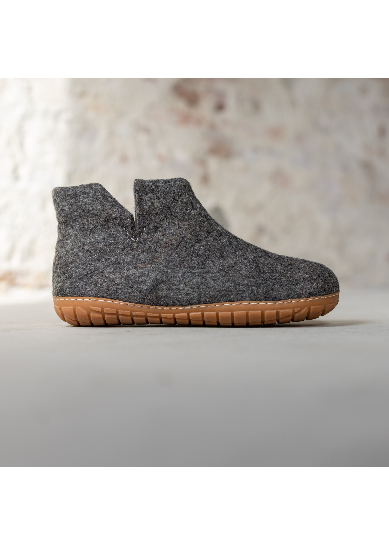 esgii Vilten Hoge Dames Pantoffel Jado - Donkergrijs - Maat 36 t/m 41 - Harde Zool