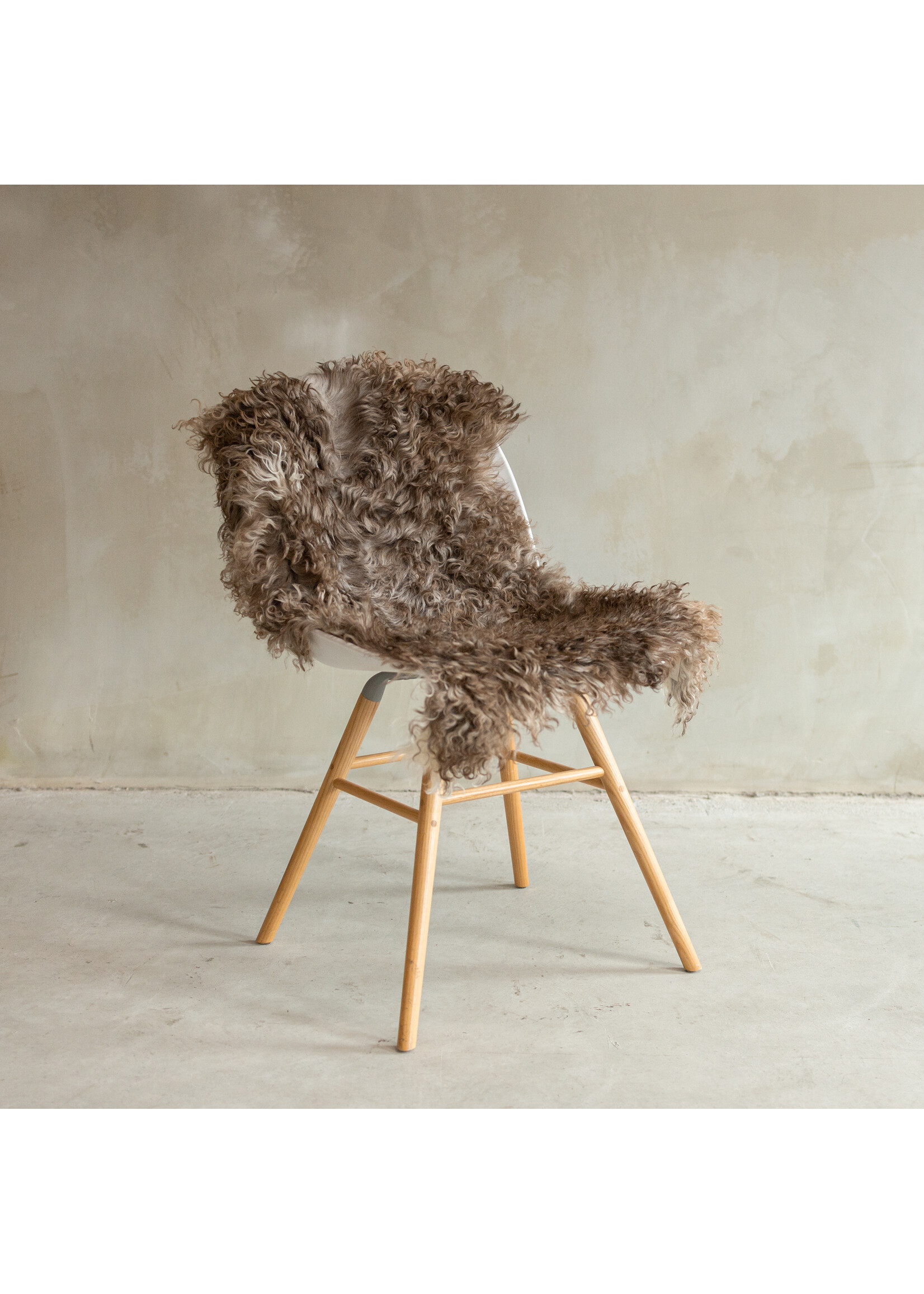 Van Buren sinds 1861 Einzigartig fotografiertes Locken-/Bergschaf Mélierte Schaffell - ca. 108x55cm - SVV-660