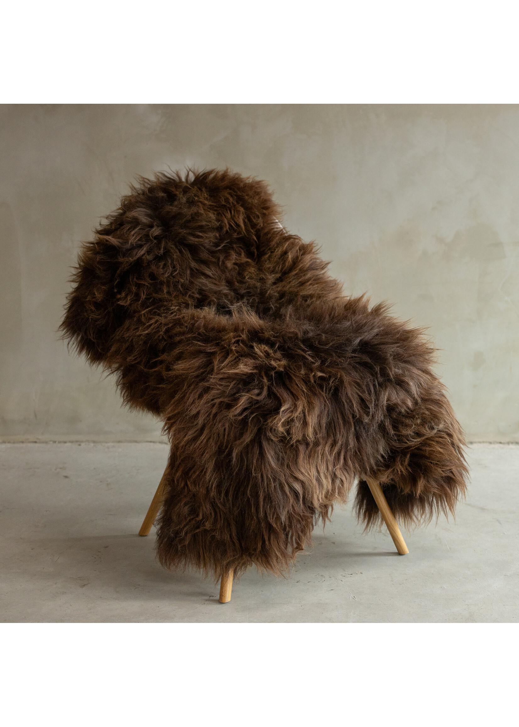 Van Buren sinds 1861 Unique Photographed Texel Brown Sheepskin XXL - approx. 140x75cm - SVV-630