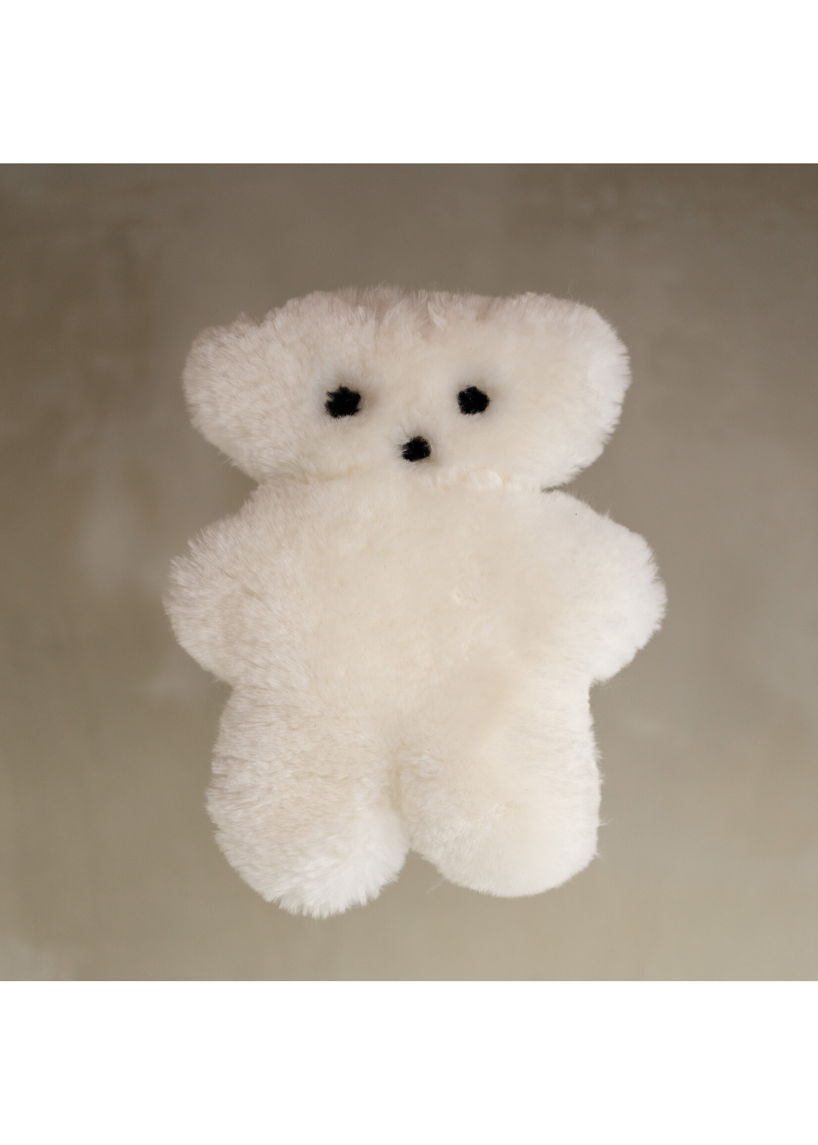 Van Buren sinds 1861 Buurtje Bear - Peluche en peau de mouton mérinos - Blanc - Grand