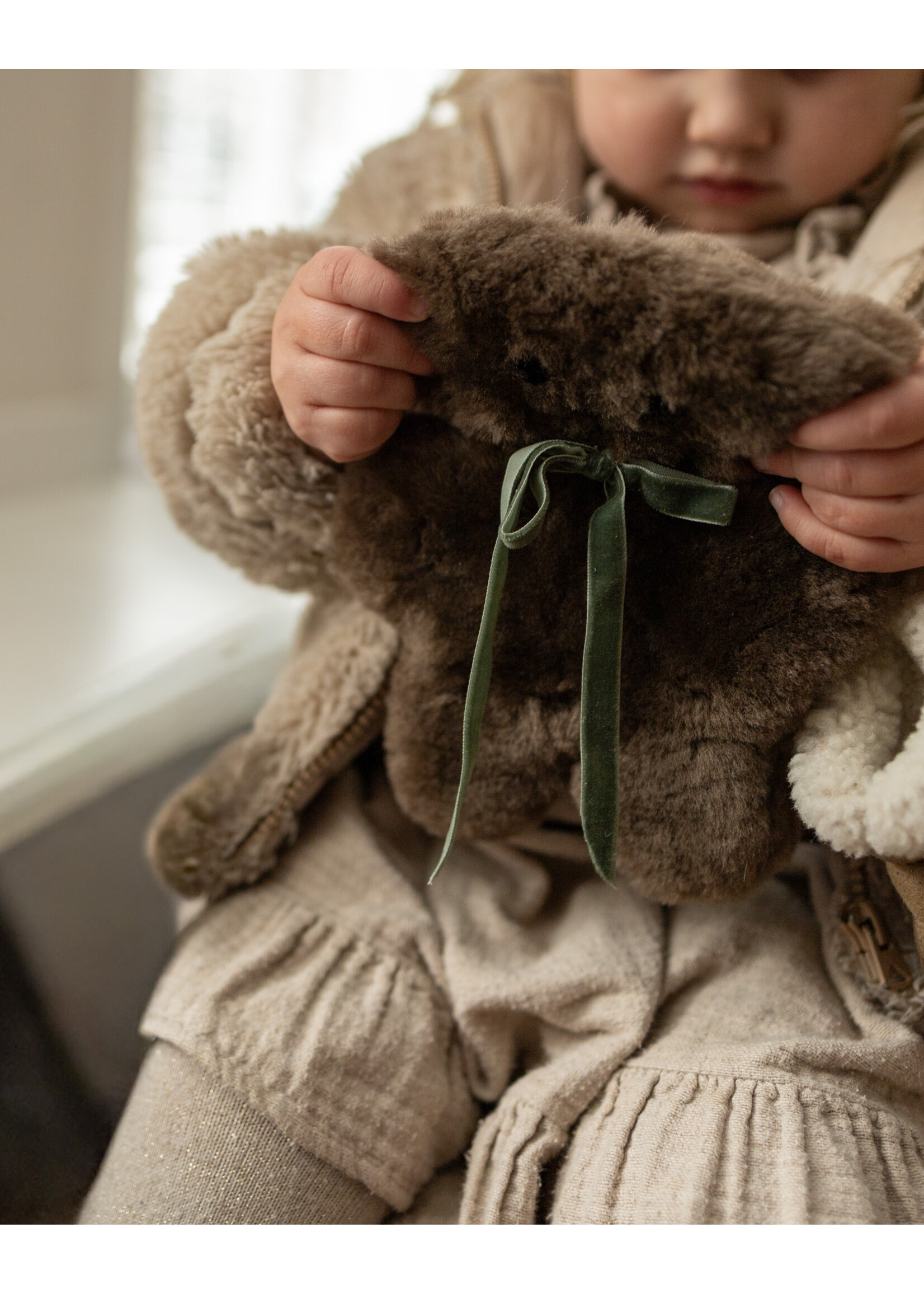 Van Buren sinds 1861 Buurtje Beer - Merino Schapenvacht Knuffel - Bruin - Groot