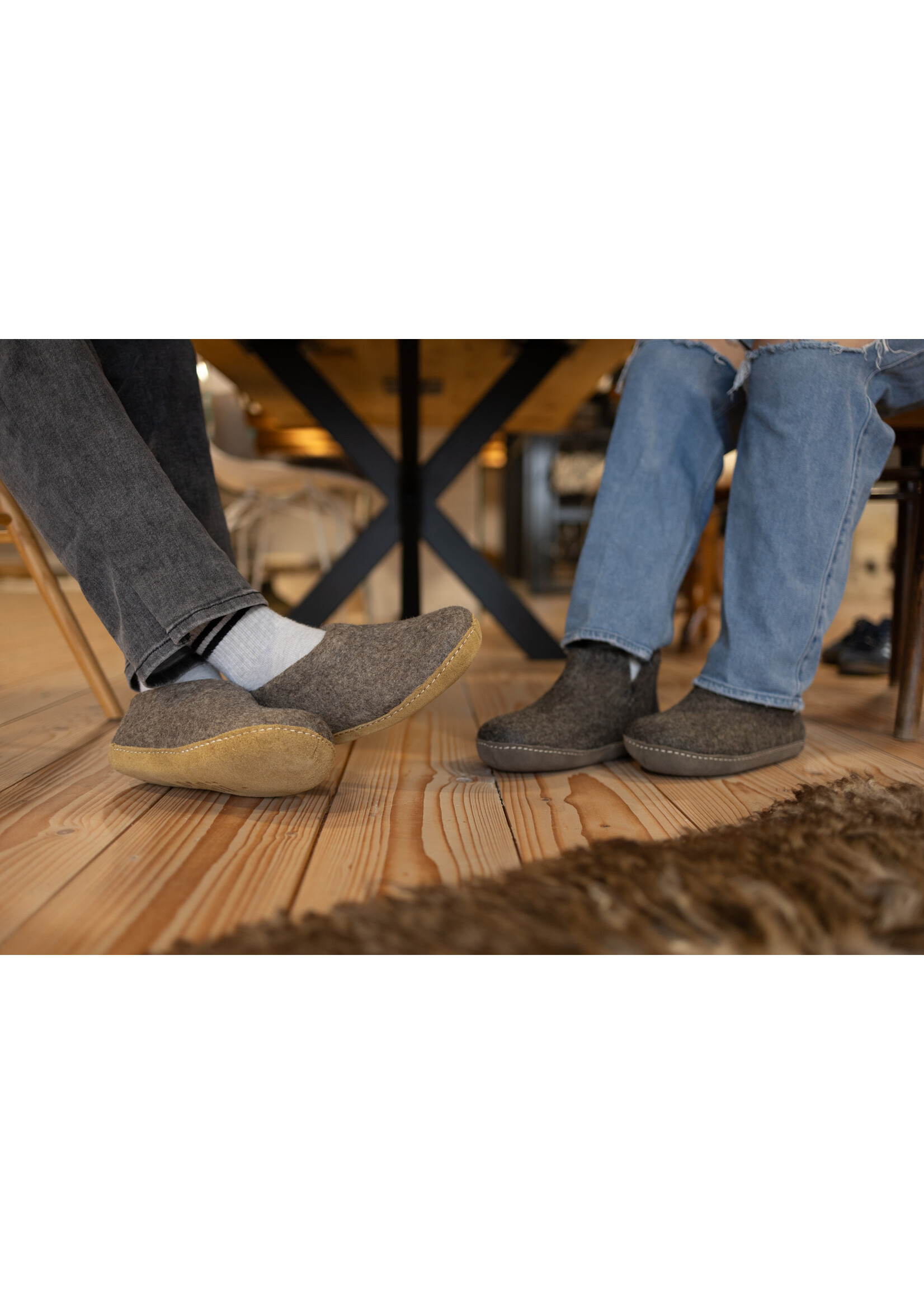 esgii Felt High Women's House Shoes Jado - Dark Gray - Size 41 - Soft sole