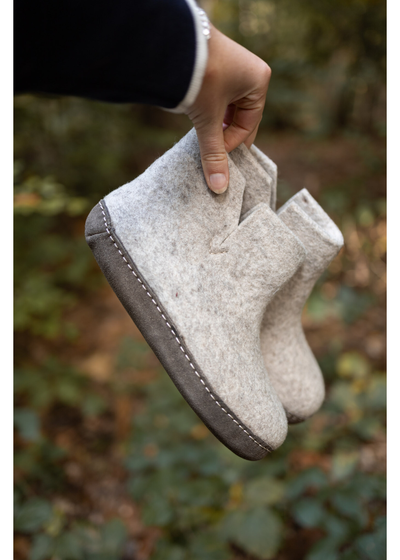 esgii Vilten Hoge Heren Pantoffel Jado - Lichtgrijs - Maat 42 t/m 46 - Zachte Zool