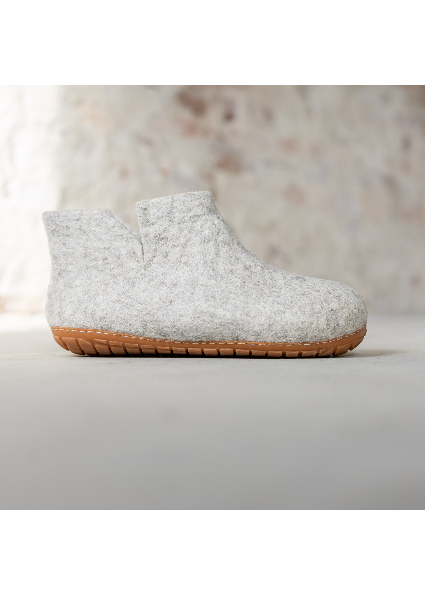 esgii Vilten Hoge Dames Pantoffel Jado - Lichtgrijs - Maat 36 t/m 41 - Harde Zool