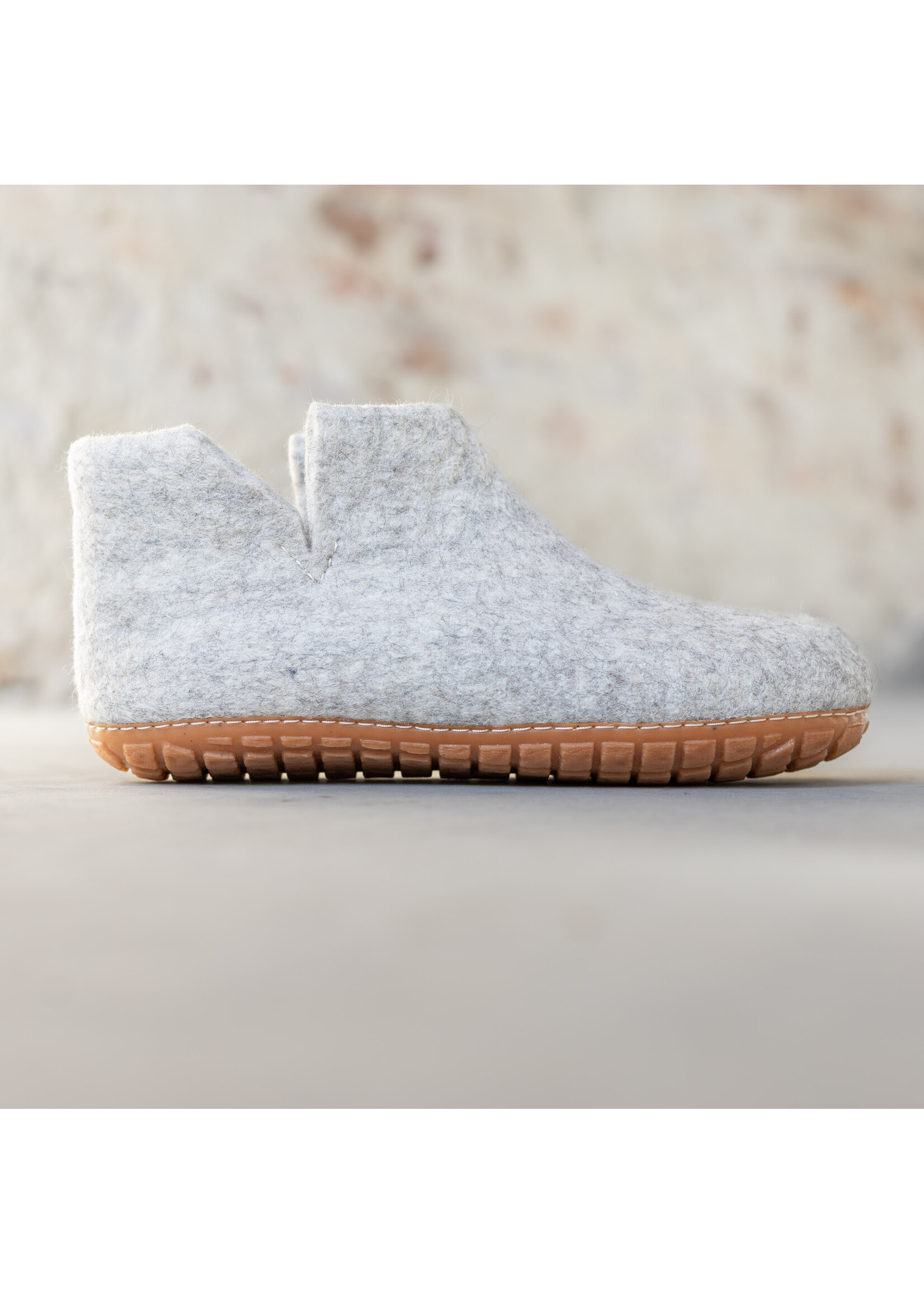 esgii Vilten Hoge Heren Pantoffel Jado - Lichtgrijs - Maat 42 t/m 46 - Harde Zool