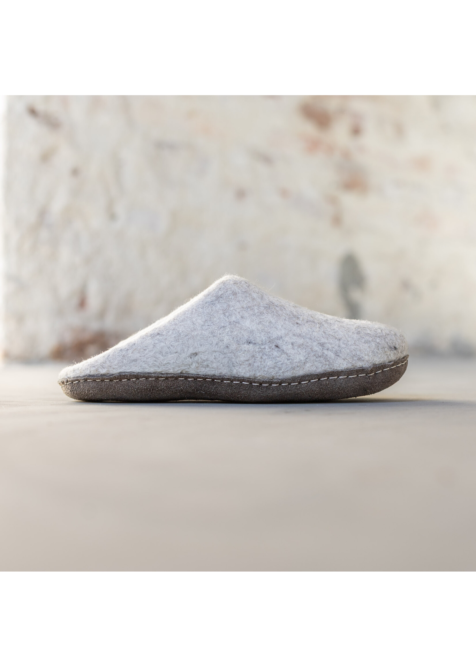 esgii Felt Women's Slippers Una - Light Gray - Size 39 - Soft sole