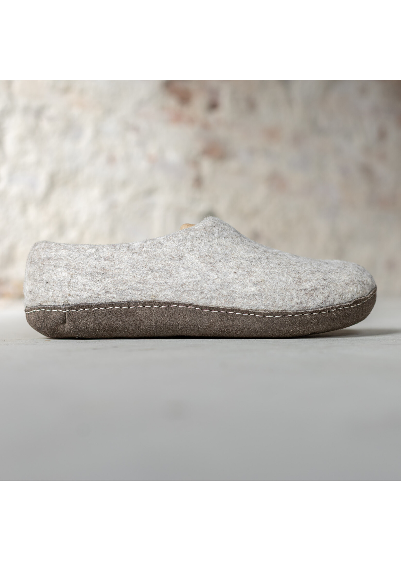 esgii Vilten Heren Pantoffel Ravi - Lichtgrijs - Maat 42 t/m 46 - Zachte Zool