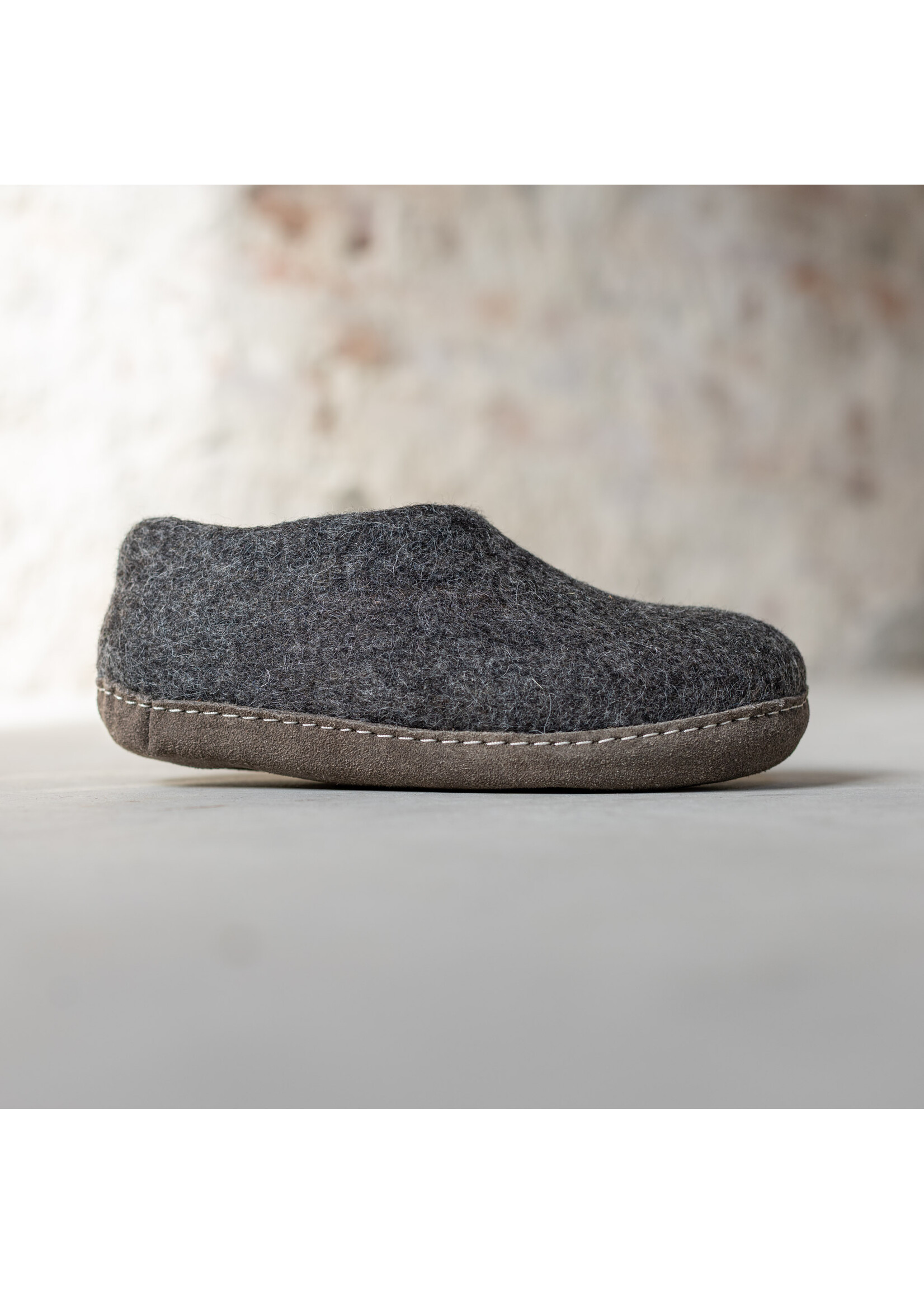 esgii Felt Women's House Shoes Ravi - Dark Gray - Size 40 - Soft sole