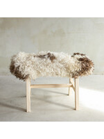 Van Buren sinds 1861 Unique Wooden Bench with Sheepskin - BNK-26