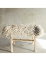 Van Buren sinds 1861 Unique Banc en Bois avec Peau de Mouton - BNK-18
