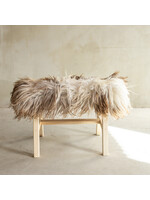 Van Buren sinds 1861 Unique Wooden Bench with Sheepskin - BNK-20