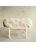 Van Buren sinds 1861 Unique Wooden Bench with Sheepskin - BNK-48