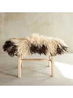 Van Buren sinds 1861 Unique Banc en Bois avec Peau de Mouton - BNK-23