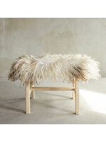 Van Buren sinds 1861 Unique Banc en Bois avec Peau de Mouton - BNK-25