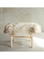Van Buren sinds 1861 Unique Wooden Bench with Sheepskin - BNK-25