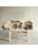 Van Buren sinds 1861 Unique Wooden Bench with Sheepskin - BNK-36