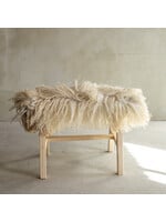 Van Buren sinds 1861 Unique Wooden Bench with Sheepskin - BNK-14