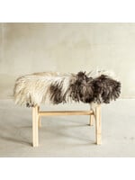 Van Buren sinds 1861 Unique Wooden Bench with Sheepskin - BNK-44