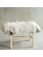 Van Buren sinds 1861 Unique Banc en Bois avec Peau de Mouton - BNK-28