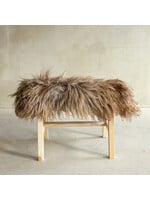 Van Buren sinds 1861 Uniek Houten Bankje met Schapenvacht - BNK-40