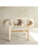 Van Buren sinds 1861 Unique Banc en Bois avec Peau de Mouton - BNK-24