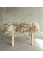 Van Buren sinds 1861 Unique Wooden Bench with Sheepskin - BNK-06