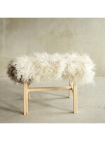 Van Buren sinds 1861 Unique Banc en Bois avec Peau de Mouton - BNK-49