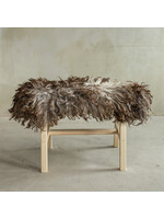 Van Buren sinds 1861 Unique Wooden Bench with Sheepskin - BNK-02