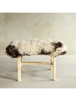 Van Buren sinds 1861 Unique Wooden Bench with Sheepskin - BNK-42
