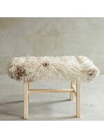 Van Buren sinds 1861 Uniek Houten Bankje met Schapenvacht - BNK-30