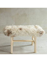 Van Buren sinds 1861 Unique Banc en Bois avec Peau de Mouton - BNK-30