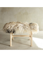 Van Buren sinds 1861 Unique Wooden Bench with Sheepskin - BNK-08