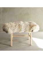 Van Buren sinds 1861 Unique Wooden Bench with Sheepskin - BNK-11