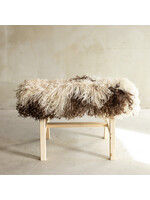 Van Buren sinds 1861 Unique Wooden Bench with Sheepskin - BNK-17