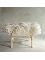 Van Buren sinds 1861 Unique Banc en Bois avec Peau de Mouton - BNK-15