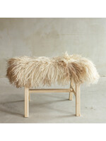 Van Buren sinds 1861 Unique Banc en Bois avec Peau de Mouton - BNK-34