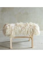 Van Buren sinds 1861 Uniek Houten Bankje met Schapenvacht - BNK-29