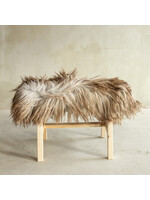 Van Buren sinds 1861 Unique Wooden Bench with Sheepskin - BNK-43
