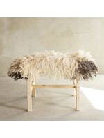 Van Buren sinds 1861 Unique Wooden Bench with Sheepskin - BNK-21