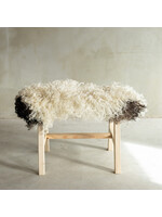 Van Buren sinds 1861 Unique Wooden Bench with Sheepskin - BNK-07