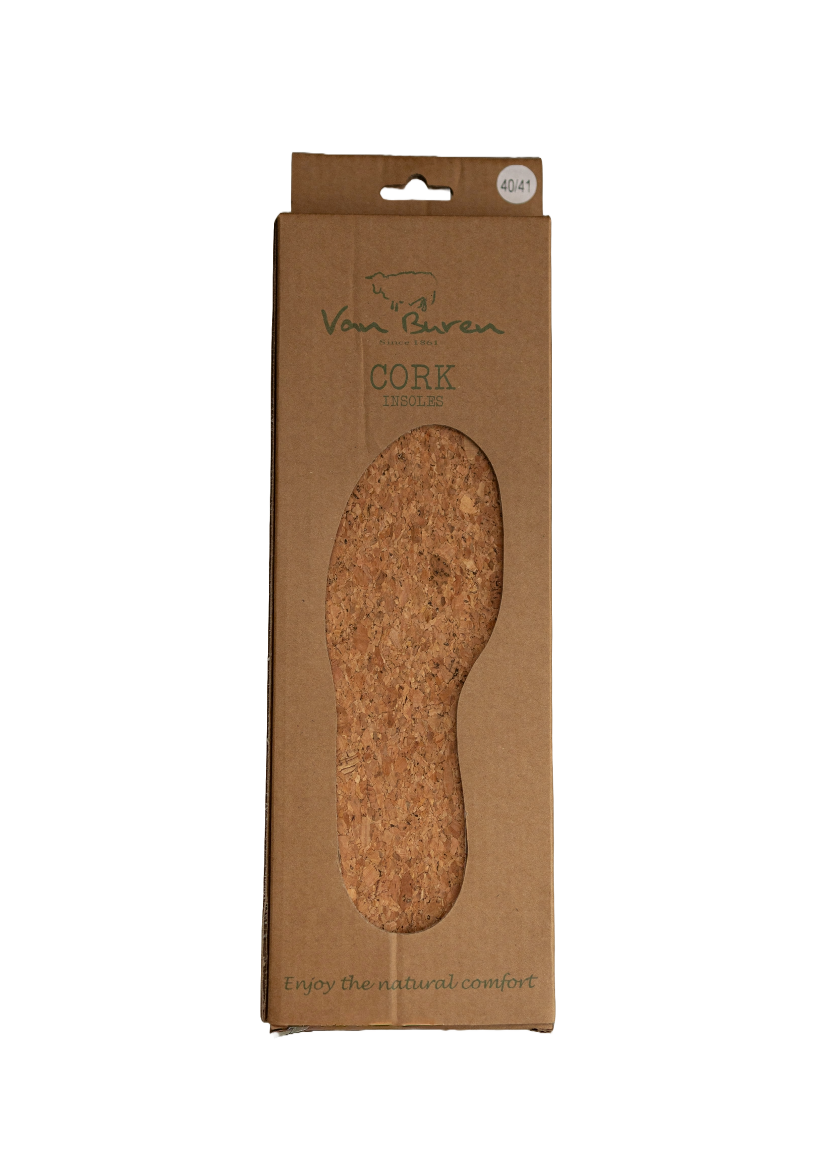 Van Buren sinds 1861 Naturkork Einlegesohlen – Größe 36 bis 47