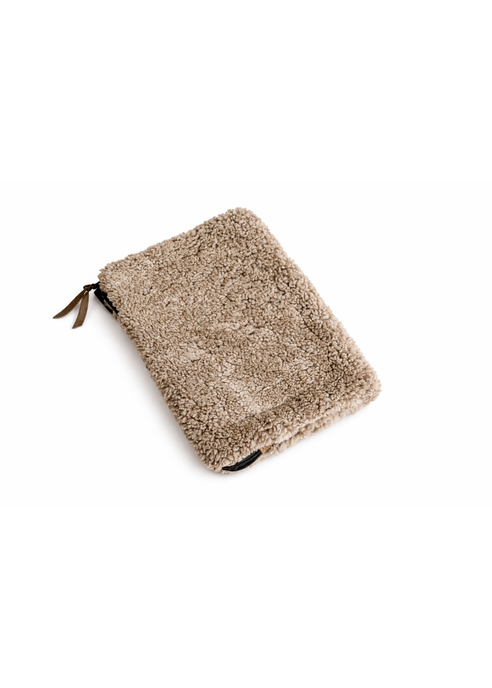 Van Buren sinds 1861 Laptophoes 14 inch Taupe van crossbreed schapenvacht