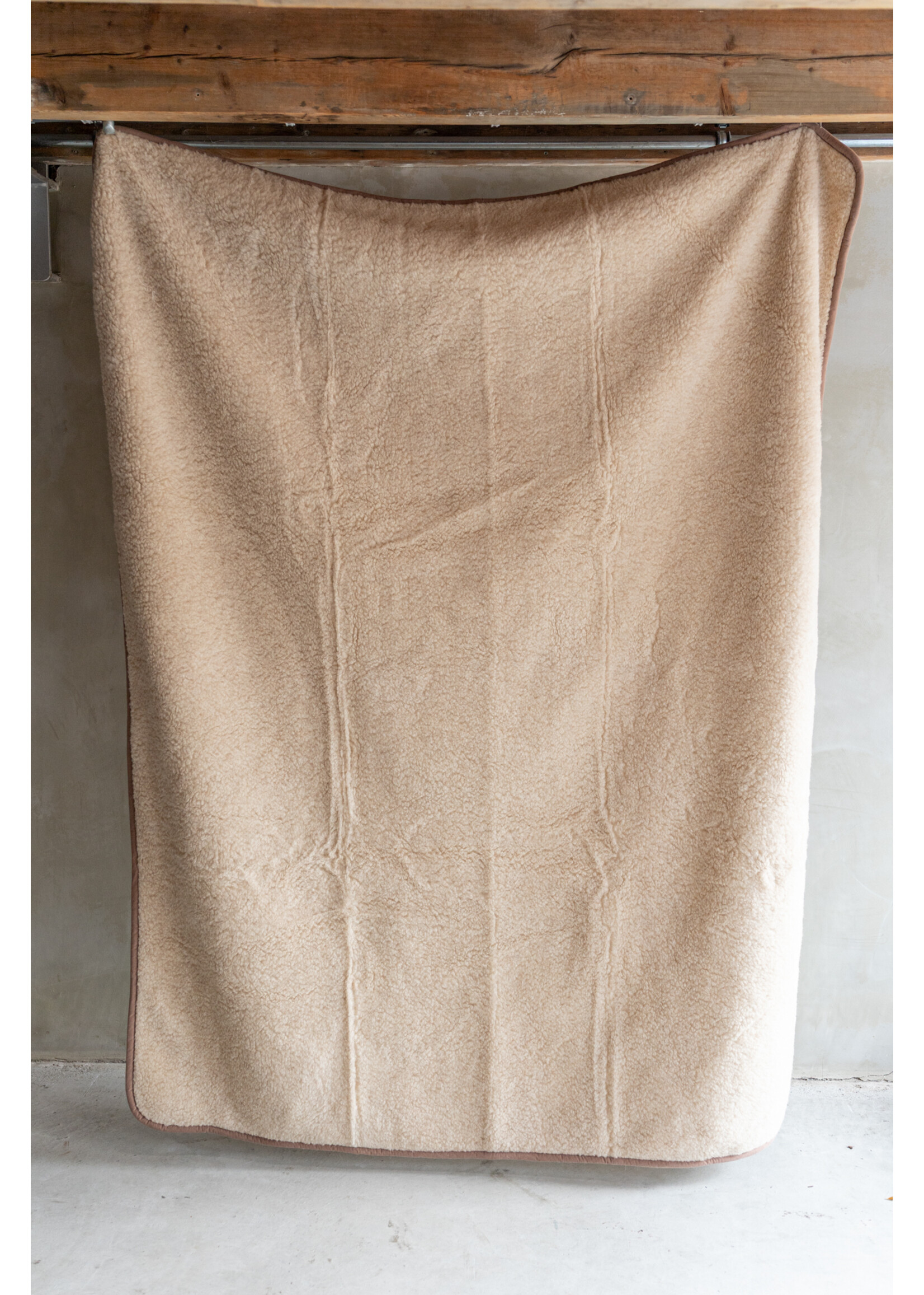 Van Buren sinds 1861 Schapenwollen Deken - 200x160cm - Beige